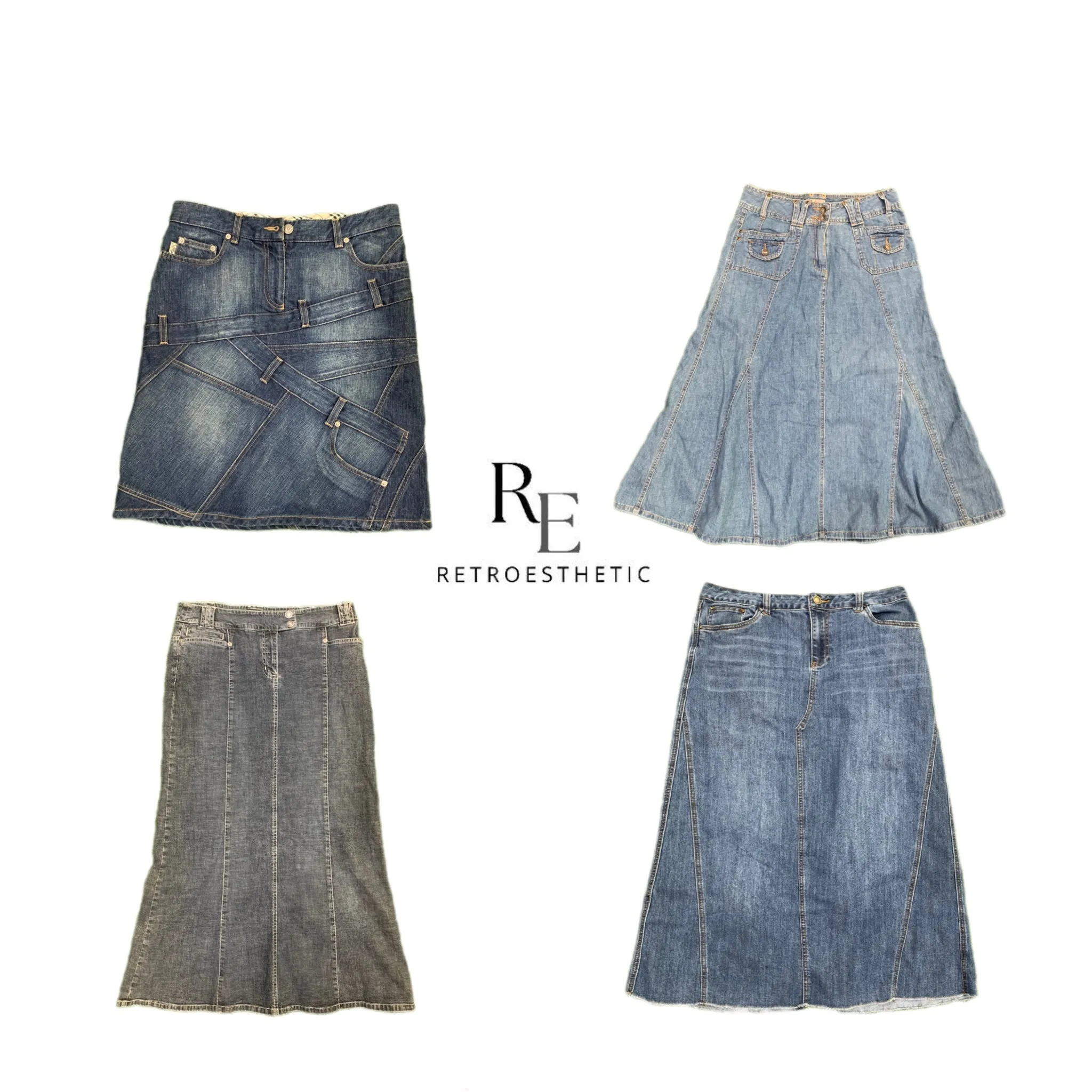 Vintage Y2K Denim Skirts ( SR-149)