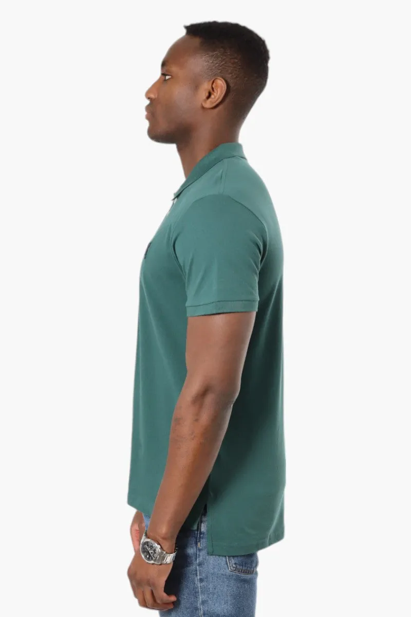 Vroom & Dreesmann Button Up Knit Polo Shirt - Green