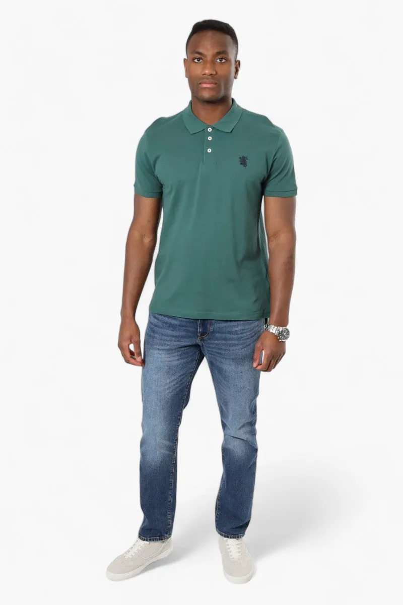 Vroom & Dreesmann Button Up Knit Polo Shirt - Green