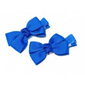 Where on Earth Small Bow Clip Royal Blue