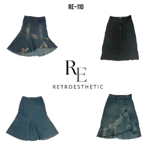 Y2K Unique Long Denim Skirts (RE-110)