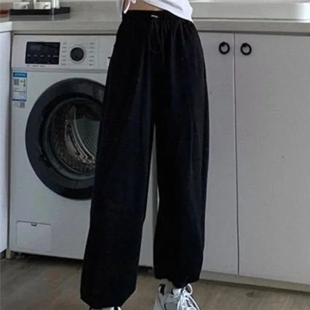 Yeknu Woman Pants Streetwear Korean Style Loose Joggers Women Sweatpants Grey High Waist  Comfort Simple Basic Casual Fashion Trousers