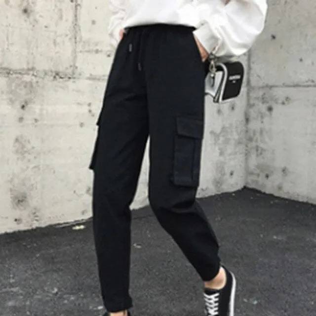 Yeknu Woman Pants Streetwear Korean Style Loose Joggers Women Sweatpants Grey High Waist  Comfort Simple Basic Casual Fashion Trousers