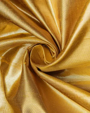 Yellow Plain Silk Lurex Fabric